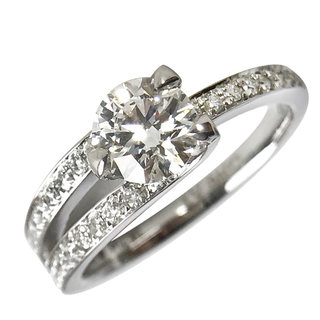 {cm}Interlace diamond setting wedding ring Pt950 platinum diamond personalized three-prong ring setting customization