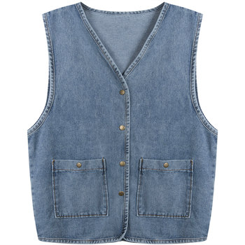 ເສື້ອກັນຫນາວ Denim, jacket ແລະ vest ສໍາລັບແມ່ຍິງ, ດູໃບໄມ້ລົ່ນແລະລະດູຫນາວ, ແບບເກົາຫຼີ, ຂະຫນາດຂະຫນາດໃຫຍ່, ໄຂມັນ mm, ແບບວິທະຍາໄລ, ອາຍຸການຫຼຸດຜ່ອນການ, ວ່າງແລະ versatile ນອກເທິງ