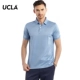 UCLA Mercerized sọc sọc tay áo ngắn POLO