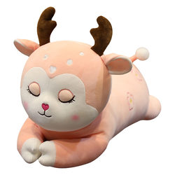 Yellow Fawn Doll Doll Cute Sika Deer Plush Toy Girls Bed ຖອດອອກໄດ້ແລະຊັກໄດ້ ໝອນນອນຂະຫນາດໃຫຍ່