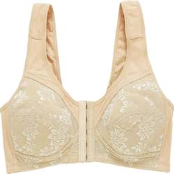 Thin front-button middle-aged and elderly bra vest-style pure cotton wire-free mother's bra plus size underwear women's comfortable yoga