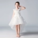 Cô gái công chúa váy fluffy sợi trẻ em buổi tối váy hoa trắng cô gái váy cưới trang phục piano mùa hè - Váy trẻ em
