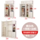 Tủ quần áo đơn giản tấm nền kinh tế gỗ rắn hiện đại lắp ráp ba bốn tủ quần áo đơn giản tủ quần áo phòng ngủ người lớn - Buồng tủ gỗ ép