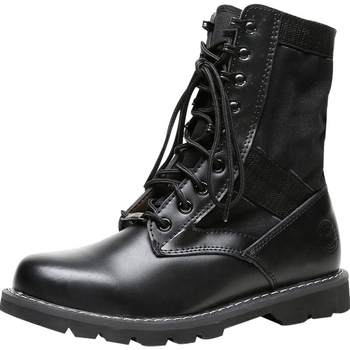 Spring and summer Martin boots men's boots ຫນັງແທ້ນອກຄວາມປອດໄພ knight combat boots men's high-top workwear motor short boots trendy