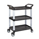 Plastic three-layer food delivery truck, dish truck, restaurant, hotel bar car, silent wheel, multi-purpose hand push tool truck