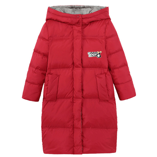 Govan children's clothing children's down jacket girls' long section over the knee 2022 new foreign style authentic thickened winter coat tide