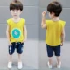 Quần áo bé trai mùa hè vest vest 1-2-4 tuổi nam bé không tay quần short hai dây mùa hè quần áo bé - Phù hợp với trẻ em