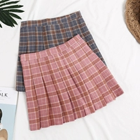 Kẻ sọc xếp li váy 2018 mùa xuân mới dễ thương mềm chị sinh viên Hàn Quốc phiên bản của eo cao màu hồng nửa chiều dài váy ngắn nữ chân váy hàn quốc
