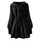 Women's Hepburn-style hooded cashmere tweed coat