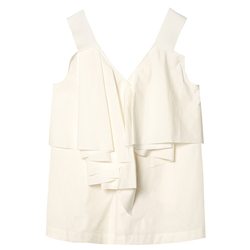 yjiid homemade 23 spring and summer new product cos style fashionable simple pure cotton V-neck pleated loose sleeveless comfortable vest