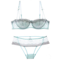 Free shipping new lace half-cup bra thin sexy push-up bra Japanese girl underwear set ultra-thin