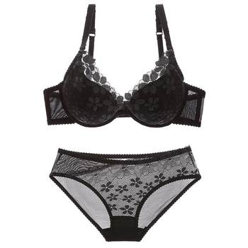 New women's lace thin bra set sexy underwear panty set women's bra with cotton lining