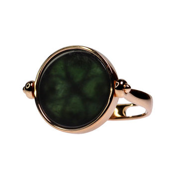 Jewelry burmese ink green ring 18k gold