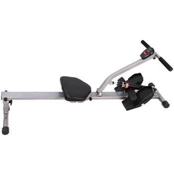 Foldable space-saving hydraulic dual-track rowing machine
