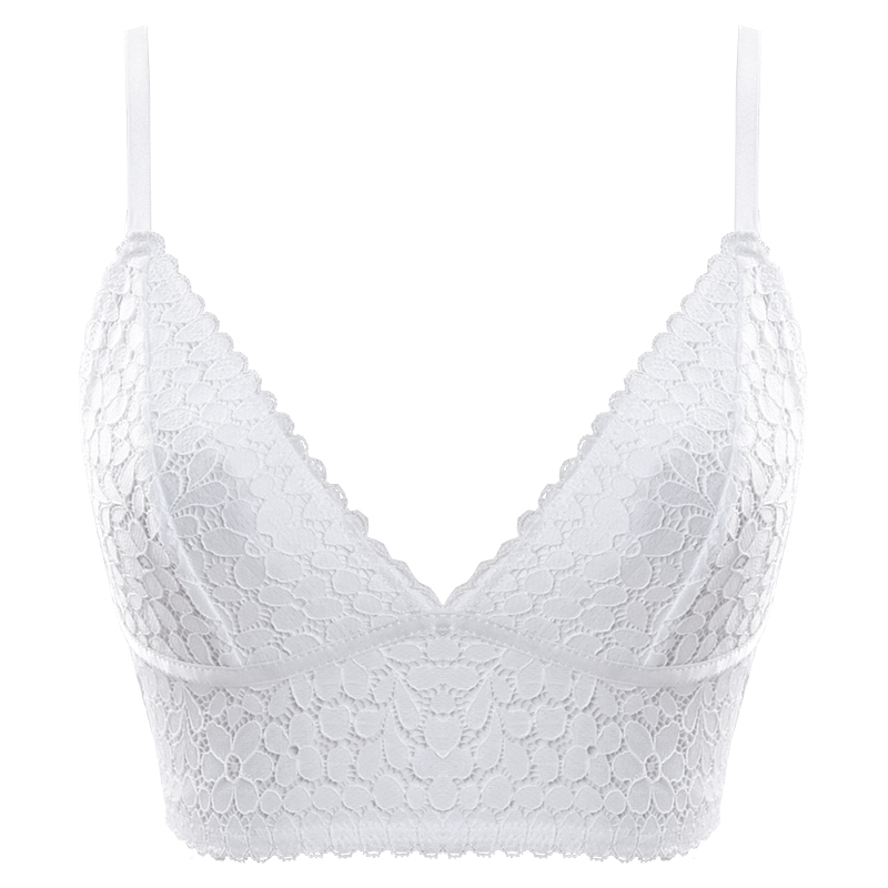 bralette mùa hè Pháp không có vòng thép sexy mỏng ren áo ngực hình tam giác tách đồ lót cô gái.