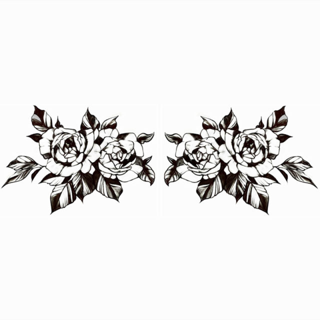 Flower Arm Girl TATTOO X117 118 A pair of sexy flowers and leaves tattoos on shoulders