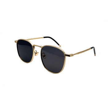 Hong kong style square sunglasses korean version retro square frame polarized sunglasses female internet celebrity gold-rimmed glasses men's trendy round face makes them look thin