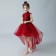 Áo dài cho bé Áo dài tay Puffy Girl Princess Dress Wedding Flower Girl Host Piano Costume Show Winter