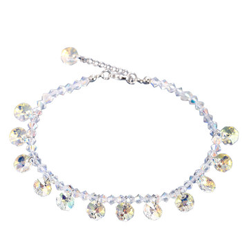 ເງິນ 925 Austrian crystal anklet ຂອງແມ່ຍິງເກົາຫຼີຄົນອັບເດດ: ຄົນອັບເດດ: hypoallergenic ຂອງຂວັນວັນພັກຂໍ້ຕີນຕ່ອງໂສ້ອຸປະກອນເສີມ summer