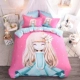 gia đình Cotton của giường chăn trải giường công chúa Bốn phim hoạt hình Chibi Maruko sinh viên cô gái trẻ em màu hồng của - Bộ đồ giường bốn mảnh