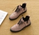 2019 mới mùa xuân và mùa thu phẳng với giày Martin ủng phẳng đơn boot ngắn ống lỗ đinh tán giày cao đến mắt cá chân phụ nữ khởi động thủy triều - Giày ống boot nữ cổ cao