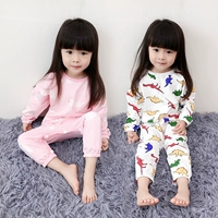 Đồ ngủ trẻ em 2018 mới mùa xuân và quần áo mùa thu bé gái Bộ đồ ngủ một mảnh cotton nữ ấm áp phục vụ nhà quần áo leo núi bodysuit cho bé