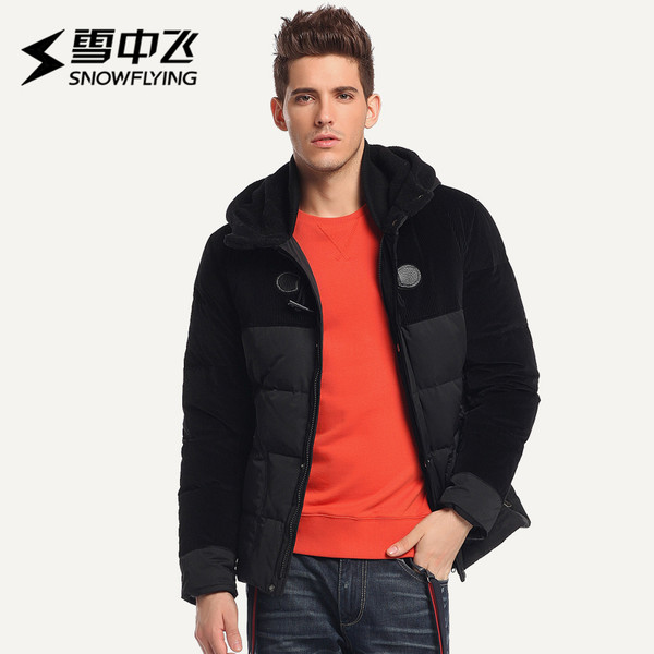 反季好价 雪中飞 90%白鸭绒 牛角扣 600蓬 男式连帽羽绒服 天猫优惠券折后￥139包邮（￥259-120）3色可选
