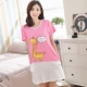 Bộ đồ ngủ mùa hè dành cho nữ Bộ đồ ngắn tay ngắn hai mảnh Hàn Quốc Cô gái tươi trẻ mùa hè Bộ đồ cotton mỏng có thể mặc