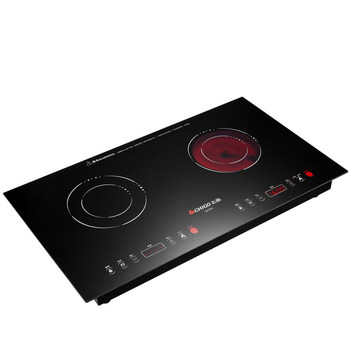 Chigo embedded electric ceramic stove ຄົວເຮືອນ double-head double stove table-mounted inlaid induction cooker light wave stove ເຕົາໄຟຟ້າທີ່ແທ້ຈິງ