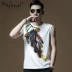 Dafanqi mùa hè của nam giới rộng vai rào cản không tay t-shirt splash mực lông in thể thao giản dị tide thương hiệu mồ hôi vest shop quần áo thể thao Lót