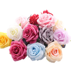 Simulation rose flower wedding background Flower wall handmade flower arrangement props cake decorative silk cloth small fake flower head DIY