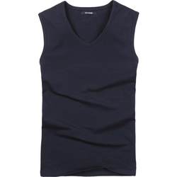 Continue to point out men's wide shoulder vest men's pure cotton V-neck bottoming sleeveless vest men's tight-fitting sports fitness slim trend