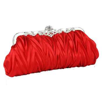 2023 ໃໝ່ pleated versatile dinner party celebrity clutch bag cheongsam dress bag bride ສີຂາວອ່ອນໂຍນແບບກະເປົ໋າ