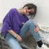 Ins siêu lửa trên phiên bản Hàn Quốc của hip hop lỏng áo thun nữ lớn tay ngắn hoang dã sơ mi mát mẻ áo thun tay lỡ Áo phông