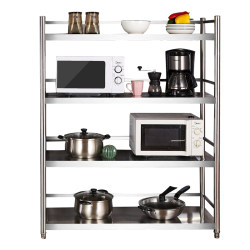 Stainless steel shelf storage rack band fence kitchen supplies appliances landing multi -layer storage rack microwave furnace rack