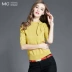 Moga 2018 hè mới thời trang ren ren nửa tay áo len lụa tơ tằm dành cho nữ đồ nữ đẹp Đan Cardigan