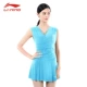Đồ bơi nữ Li Ning thép tấm Xiêm tụ lại để che bụng là áo tắm mỏng màu đen Hàn Quốc bảo thủ kích thước lớn - Bộ đồ bơi One Piece