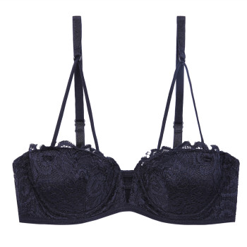 Japanese Pj Detachable Thin Lace Half-Cup Push-Up Bra Set Sexy Women's Lingerie Set