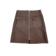 Mùa xuân mới nữ 2018 cao eo là gói mỏng hip Một từ váy đôi pocket zipper PU da váy váy váy ngắn chân váy suông dài Váy