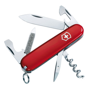 ດັ້ງເດີມຂອງແທ້ຈິງ Victorinox Swiss Army Knife 84mm Sportsman Red 0.3803 ມີດສະແຕນເລດທີ່ມີປະໂຫຍດຫຼາຍດ້ານນອກ