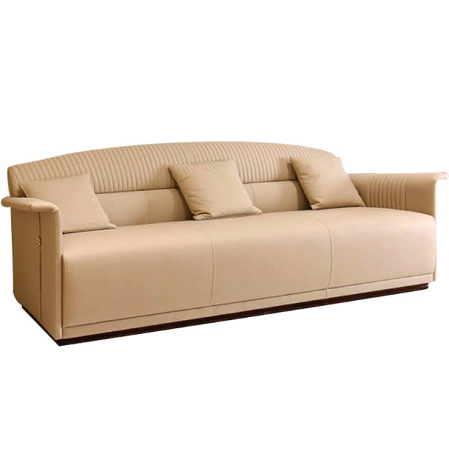 Light luxury hotel lobby office sofa simple casual two-person three-person solid wood sofa combination customized manufacturer