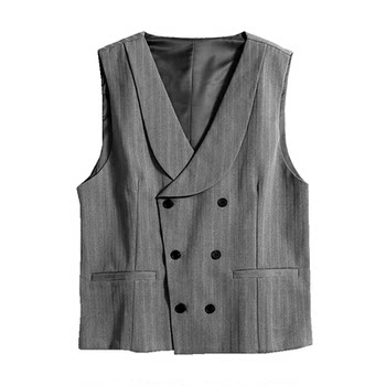 Men's Suit Vest Autumn and Winter Korean Style British Style Casual Slim Fit Waist-Cinching Lapel Work Suit Vest
