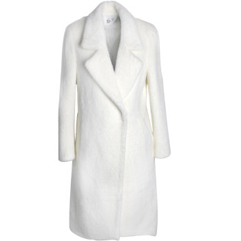 Imitation mink gold slim fit white winter velvet coat