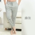 Đồ ngủ trung niên nam cotton mùa hè mỏng phần rộng kích thước lớn cotton giản dị cha quần cũ nhà lông thú quần quần thu đông nam nữ Quần tây