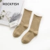 Rockfish vớ vớ kim loại ánh kim mùa xuân và mùa hè thời trang cá tính của phụ nữ vớ màu rắn vớ cotton thoáng khí ngắn - Vớ bông Vớ bông