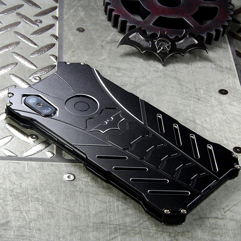 R-Just Batman Shockproof Aluminum Shell Metal Case with Custom Batarang Stent for Xiaomi Mi MIX 2S