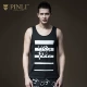 PINLI Pinli Mùa hè Sản phẩm mới Nam In mỏng Không tay cơ sở Vest Xu hướng nam B182111101 - Áo vest cotton