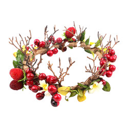 ຈັດສົ່ງຟຣີ Mori Berry bridal garland crown tiara headband wedding photo props Christmas party hair accessories