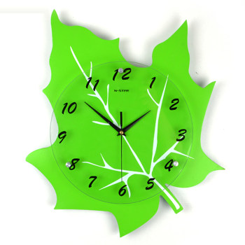 Living room wall clock bedroom electronic quartz cartoon maple leaf