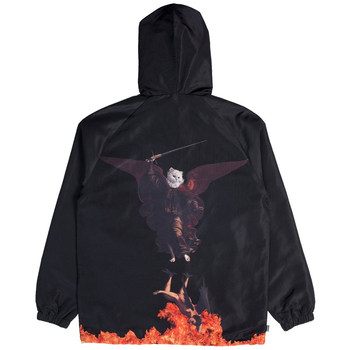 ripndip hell pit jacket spoofs ຮູບແຕ້ມທີ່ມີຊື່ສຽງ Hell Flame Knight hooded jacket jacket